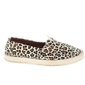 TOMS Canvas Leopard Print Slip On Shoes 8.5